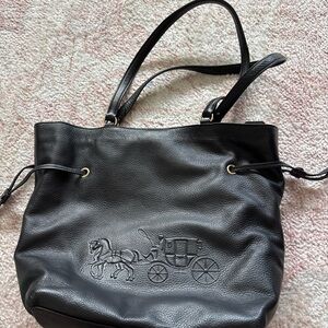 Black Leather Tote Bag Coach